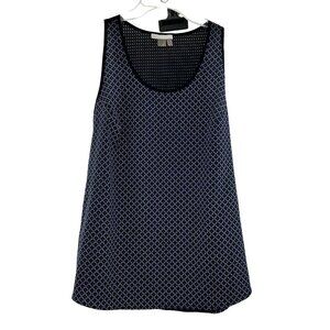 Dalia Women's Sleeveless Scoop Neck Top Blue/Multi Size Small Mesh Back